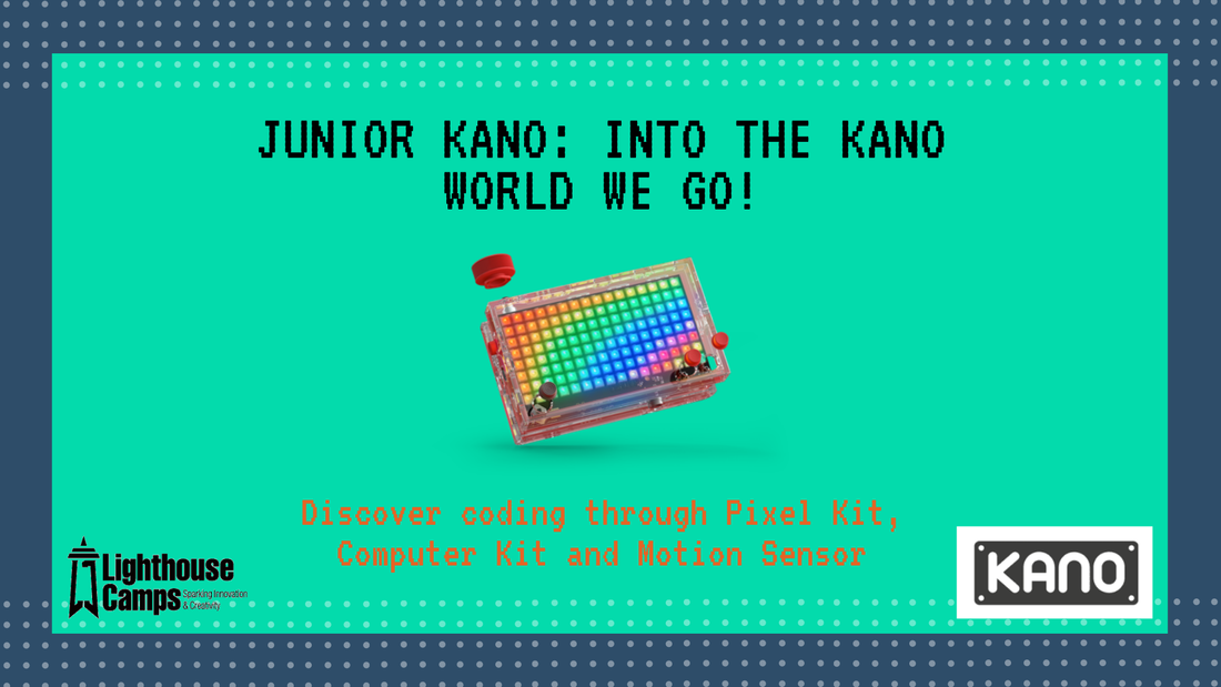 Junior Kano Kano OS is a set of operating systems that teach children to write programs. The kids will learn the concept of programming through 3 devices: Kano Computer Touch Kit, Pixel Kit and Motion Sensor. Kano OS是⼀套專⾨教⼩朋友寫程式的作 業系統,它內建了許多專⾨⽤來教孩⼦程式概 念的軟體。孩⼦將透過Kano Computer的Touch Kit, Pixel Kit, and Motion Sensor. 三種套件，學習到程式設計的編碼概念，並開始執⾏編碼作業。